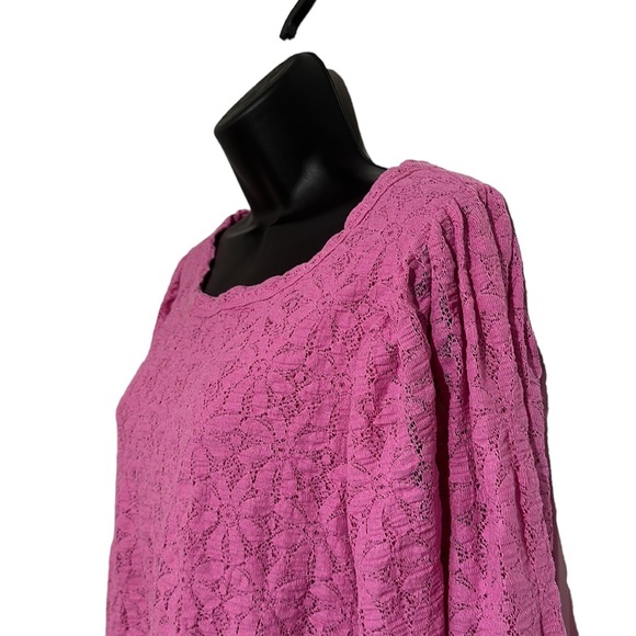 NWT Free People Tea Time Plumeria Boho Cropped Long Puffy Sleeve Shirt Sz XL - Picture 4 of 9